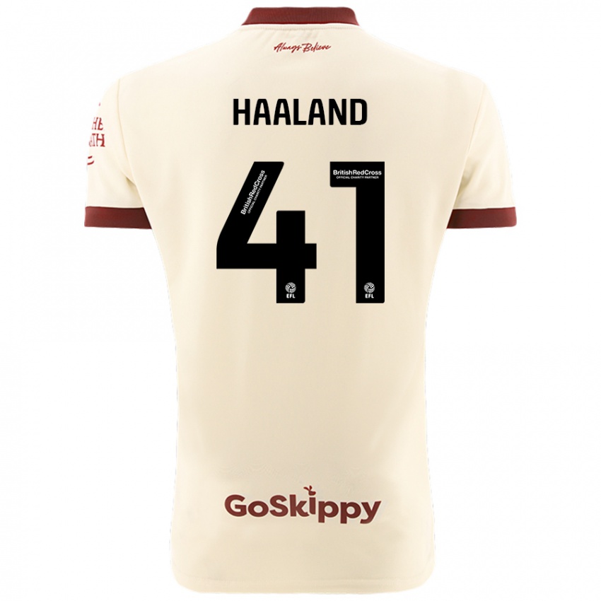 Kinder Benedicte Haaland #41 Cremeweiß Auswärtstrikot Trikot 2024/25 T-Shirt