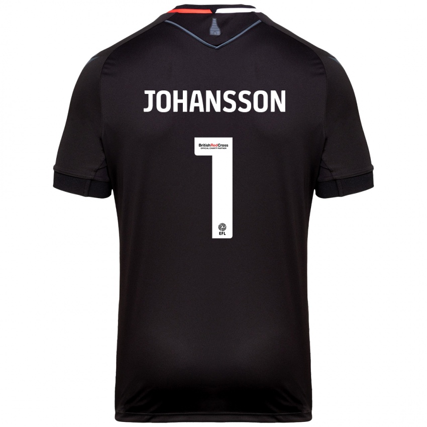 Kinder Viktor Johansson #1 Schwarz Auswärtstrikot Trikot 2024/25 T-Shirt