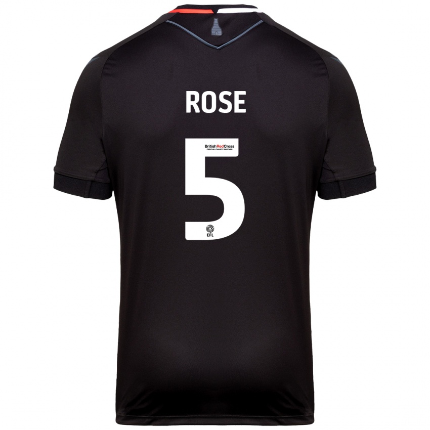 Kinder Michael Rose #5 Schwarz Auswärtstrikot Trikot 2024/25 T-Shirt