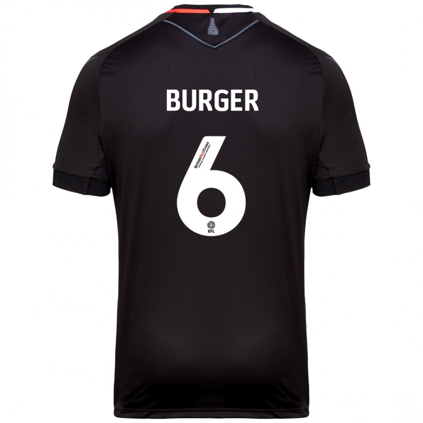 Kinder Wouter Burger #6 Schwarz Auswärtstrikot Trikot 2024/25 T-Shirt