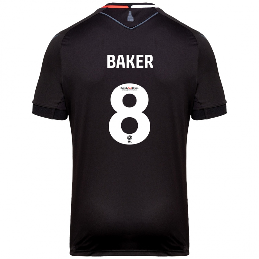 Kinder Lewis Baker #8 Schwarz Auswärtstrikot Trikot 2024/25 T-Shirt