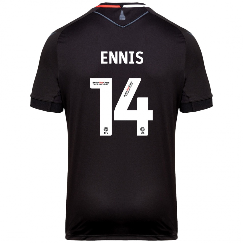 Kinder Niall Ennis #14 Schwarz Auswärtstrikot Trikot 2024/25 T-Shirt