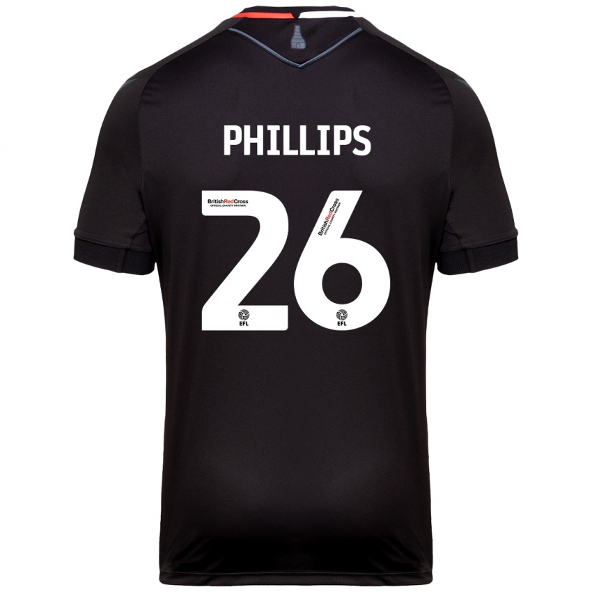 Kinder Ashley Phillips #26 Schwarz Auswärtstrikot Trikot 2024/25 T-Shirt