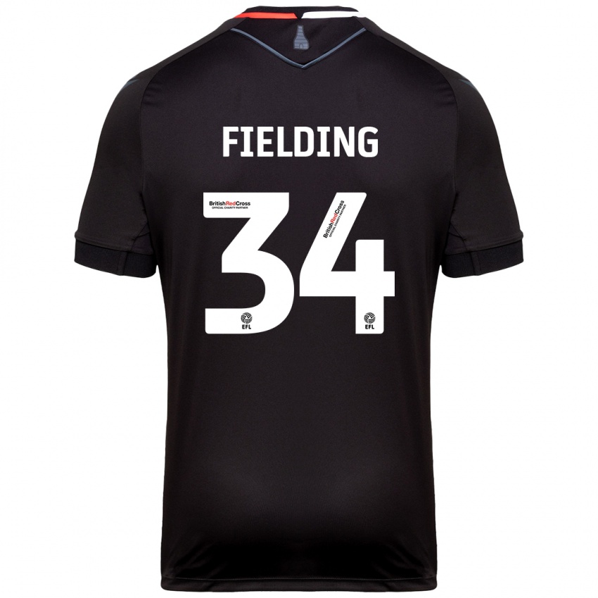 Kinder Frank Fielding #34 Schwarz Auswärtstrikot Trikot 2024/25 T-Shirt