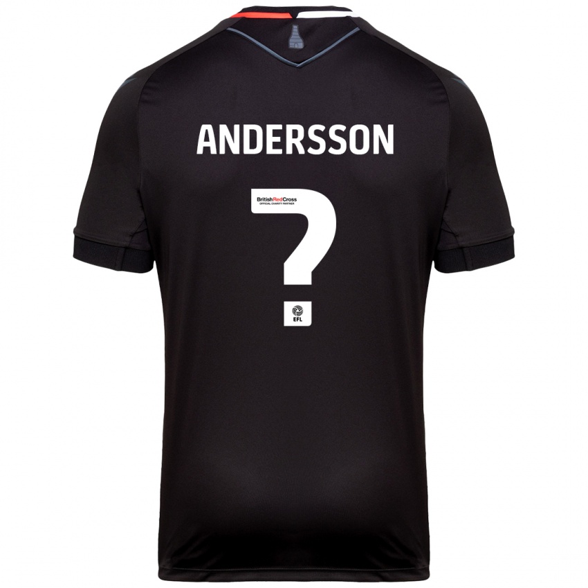 Kinder Edwin Andersson #0 Schwarz Auswärtstrikot Trikot 2024/25 T-Shirt