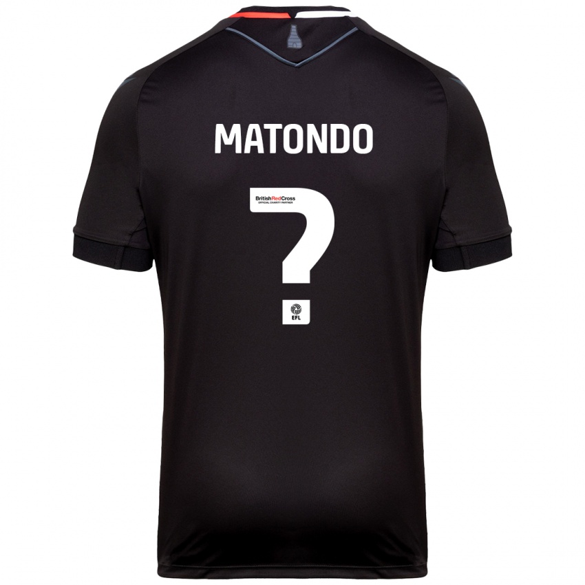 Kinder Japhet Matondo #0 Schwarz Auswärtstrikot Trikot 2024/25 T-Shirt