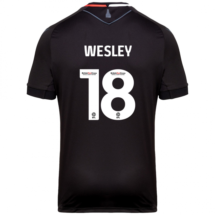 Kinder Wesley Moraes #18 Schwarz Auswärtstrikot Trikot 2024/25 T-Shirt