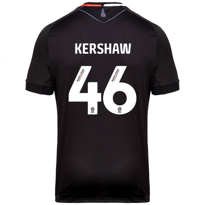 Kinder Ben Kershaw #46 Schwarz Auswärtstrikot Trikot 2024/25 T-Shirt