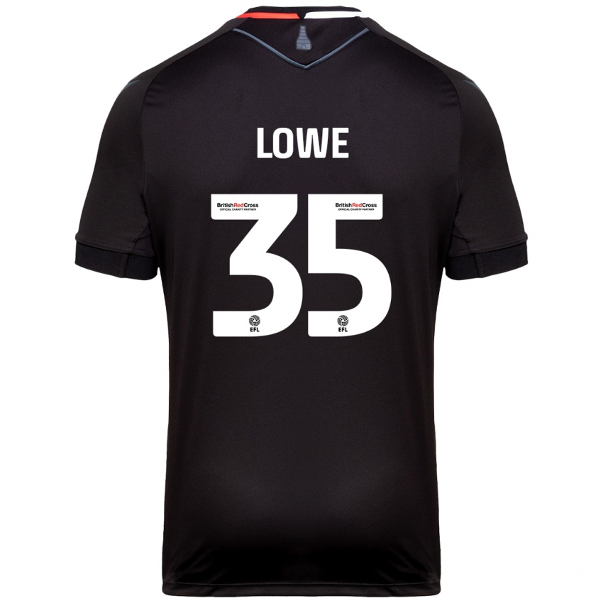 Kinder Nathan Lowe #35 Schwarz Auswärtstrikot Trikot 2024/25 T-Shirt