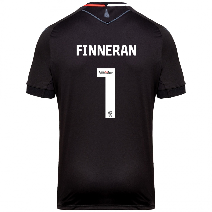 Kinder Ellie Finneran #1 Schwarz Auswärtstrikot Trikot 2024/25 T-Shirt