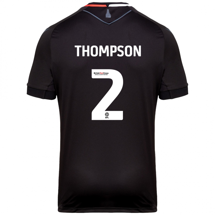 Kinder Sophie Thompson #2 Schwarz Auswärtstrikot Trikot 2024/25 T-Shirt