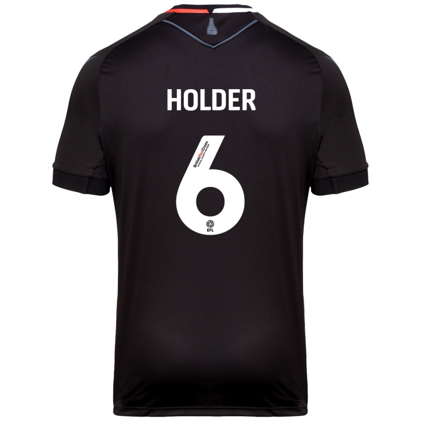 Kinder Molly Holder #6 Schwarz Auswärtstrikot Trikot 2024/25 T-Shirt