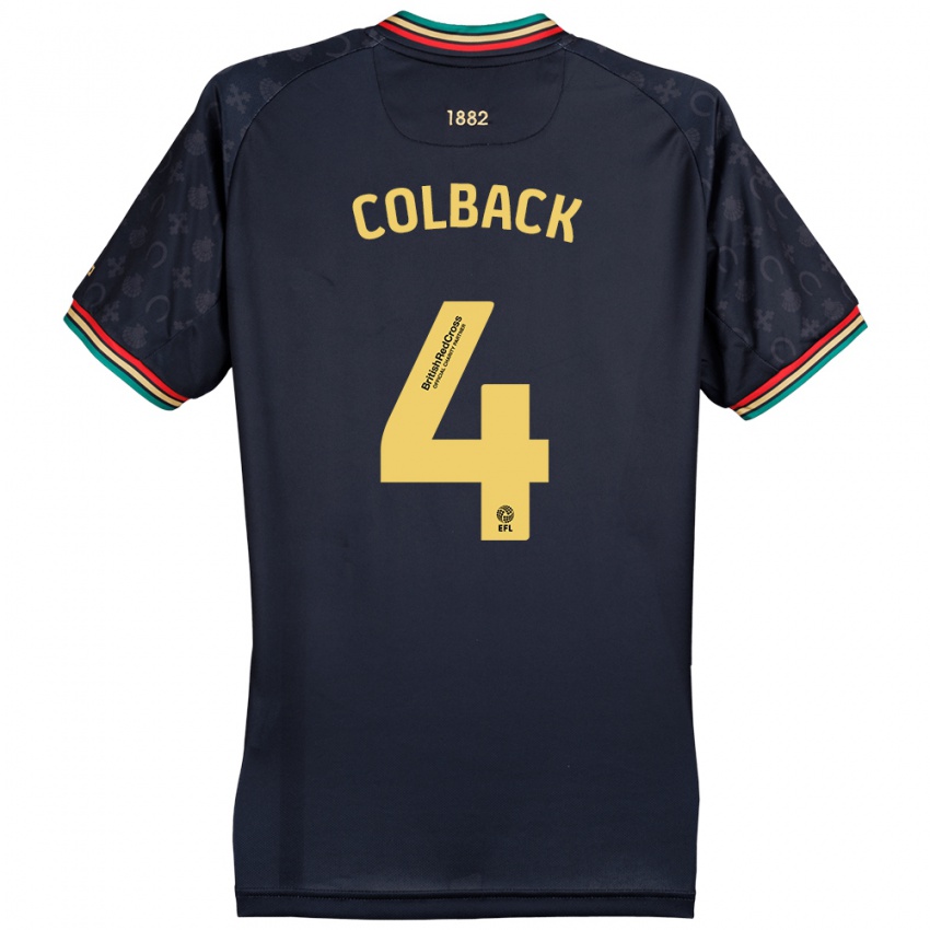 Kinder Jack Colback #4 Dunkelmarineblau Auswärtstrikot Trikot 2024/25 T-Shirt