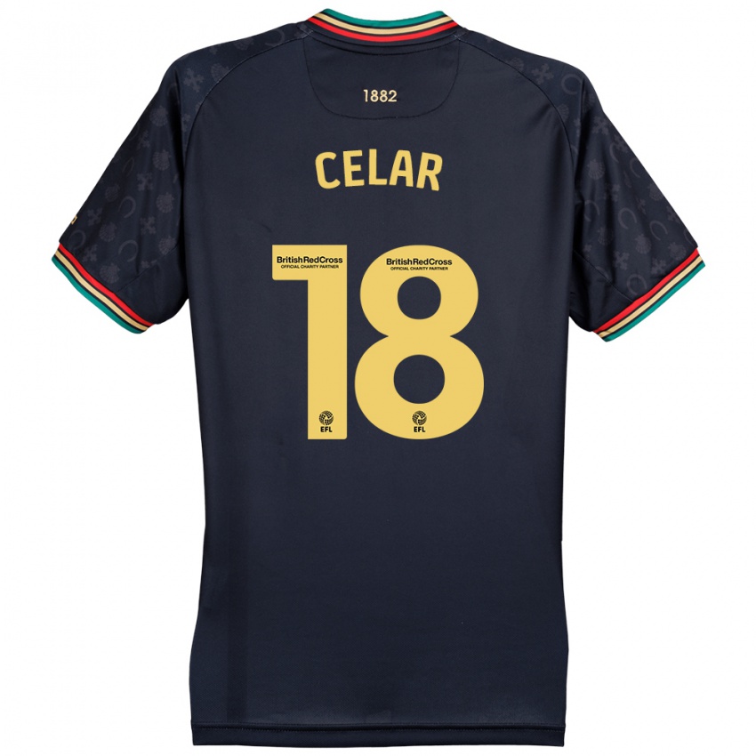 Kinder Zan Celar #18 Dunkelmarineblau Auswärtstrikot Trikot 2024/25 T-Shirt