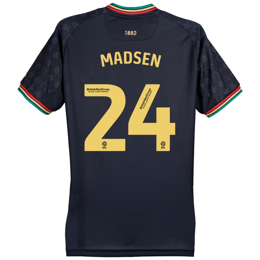 Kinder Nicolas Madsen #24 Dunkelmarineblau Auswärtstrikot Trikot 2024/25 T-Shirt