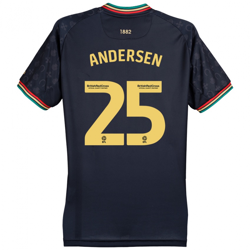 Kinder Lucas Andersen #25 Dunkelmarineblau Auswärtstrikot Trikot 2024/25 T-Shirt