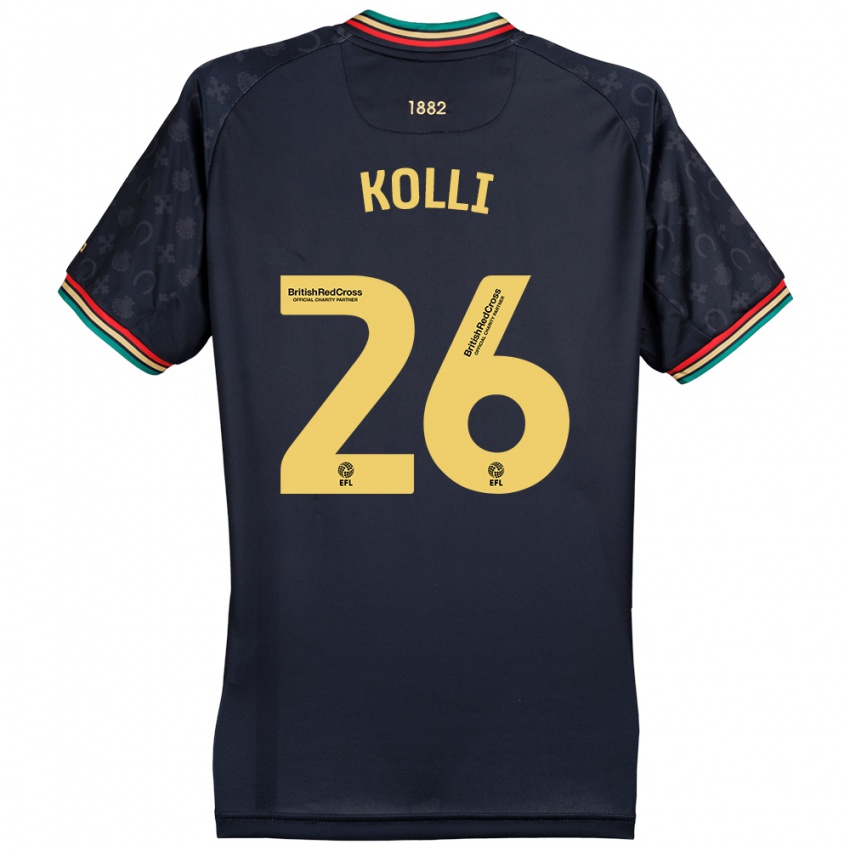 Kinder Rayan Kolli #26 Dunkelmarineblau Auswärtstrikot Trikot 2024/25 T-Shirt