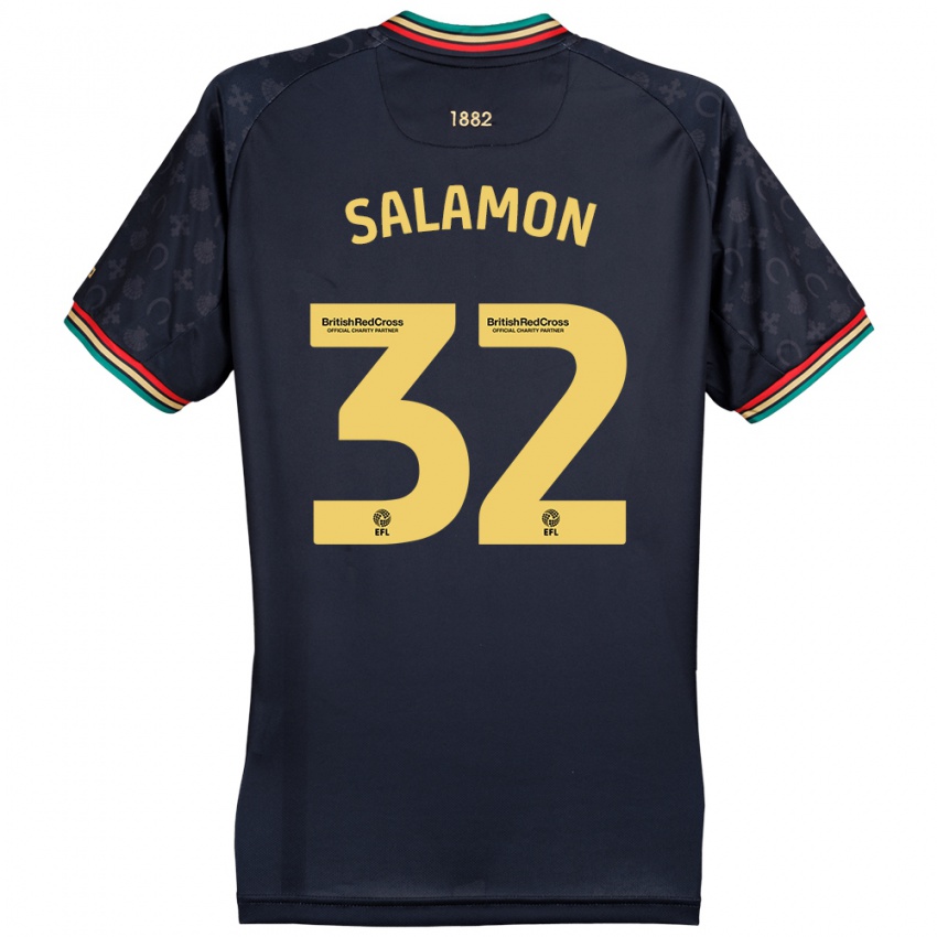 Kinder Matteo Salamon #32 Dunkelmarineblau Auswärtstrikot Trikot 2024/25 T-Shirt