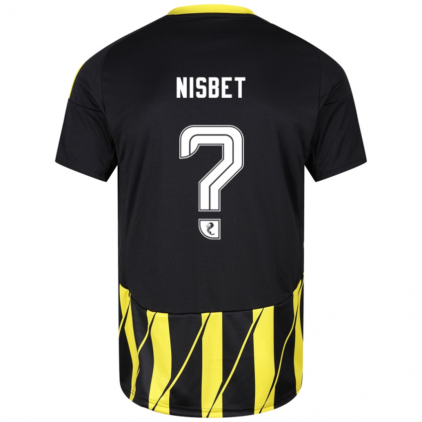 Kinder Kevin Nisbet #0 Schwarz Gelb Auswärtstrikot Trikot 2024/25 T-Shirt