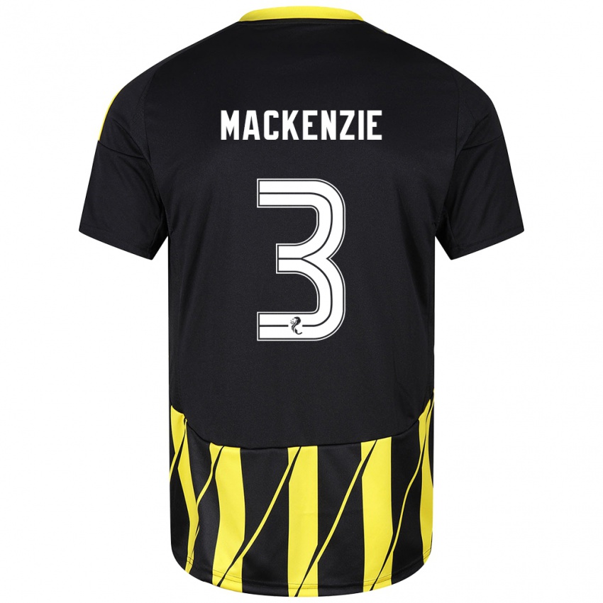 Kinder Jack Mackenzie #3 Schwarz Gelb Auswärtstrikot Trikot 2024/25 T-Shirt