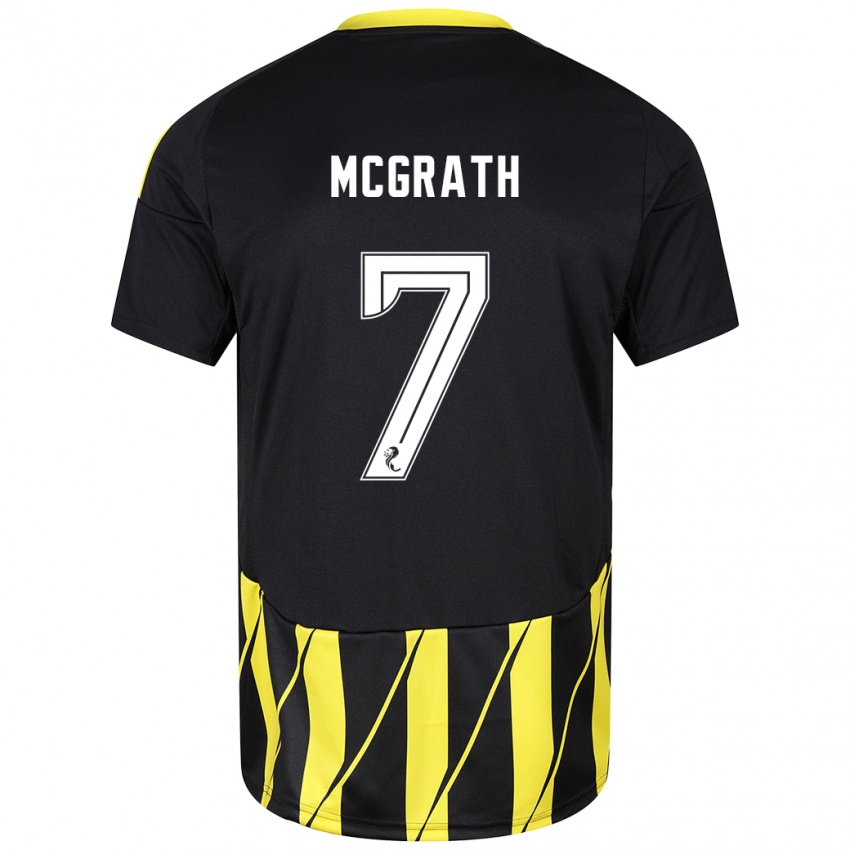 Kinder Jamie Mcgrath #7 Schwarz Gelb Auswärtstrikot Trikot 2024/25 T-Shirt