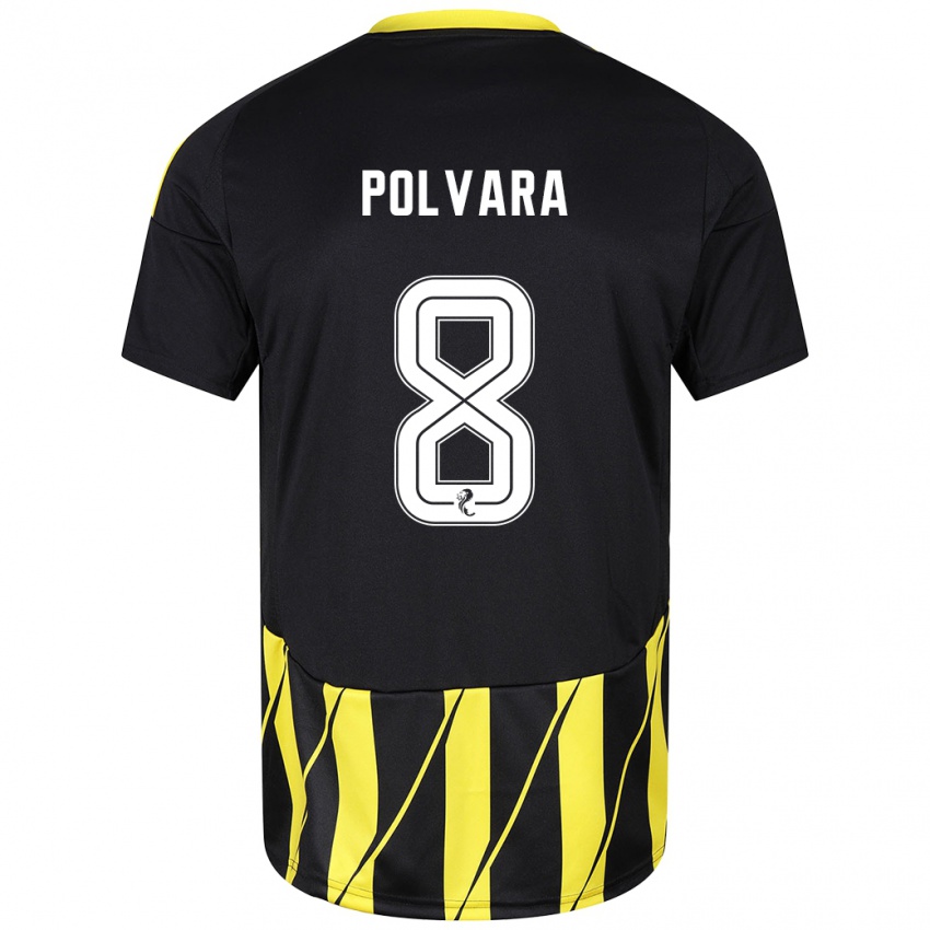 Kinder Dante Polvara #8 Schwarz Gelb Auswärtstrikot Trikot 2024/25 T-Shirt