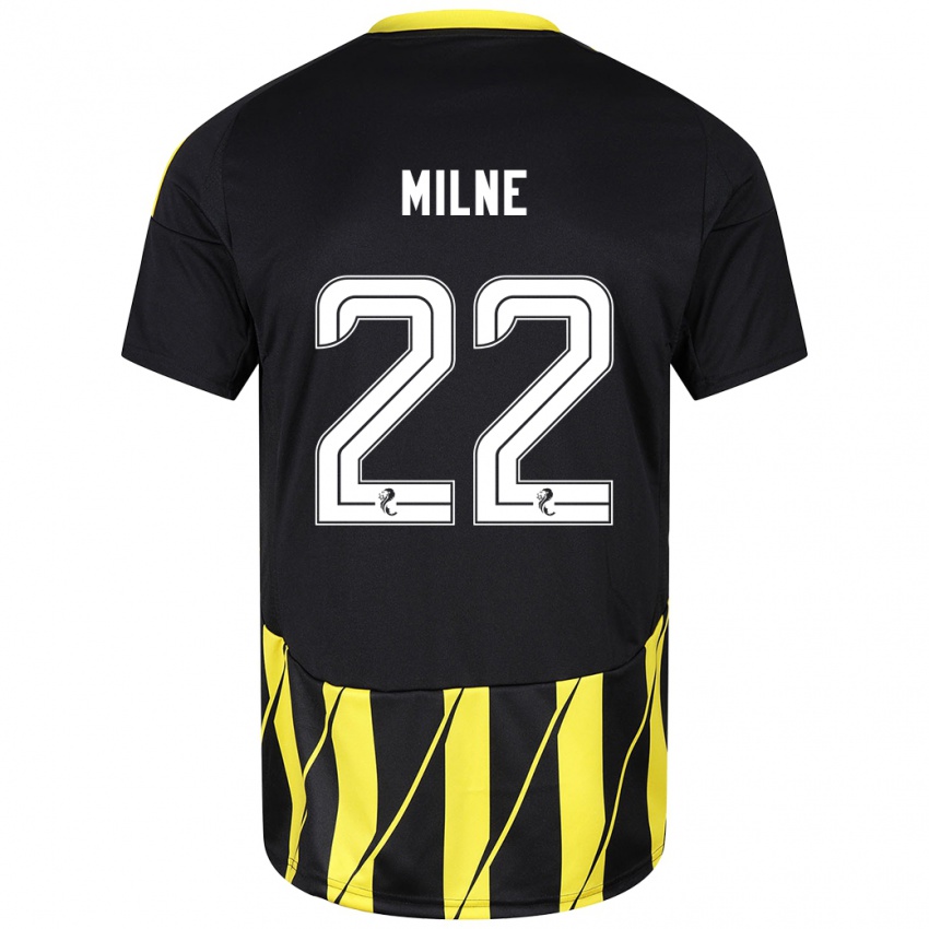 Kinder Jack Milne #22 Schwarz Gelb Auswärtstrikot Trikot 2024/25 T-Shirt