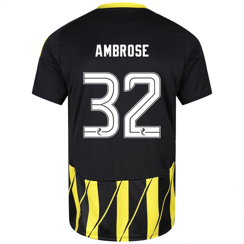 Kinder Peter Ambrose #32 Schwarz Gelb Auswärtstrikot Trikot 2024/25 T-Shirt