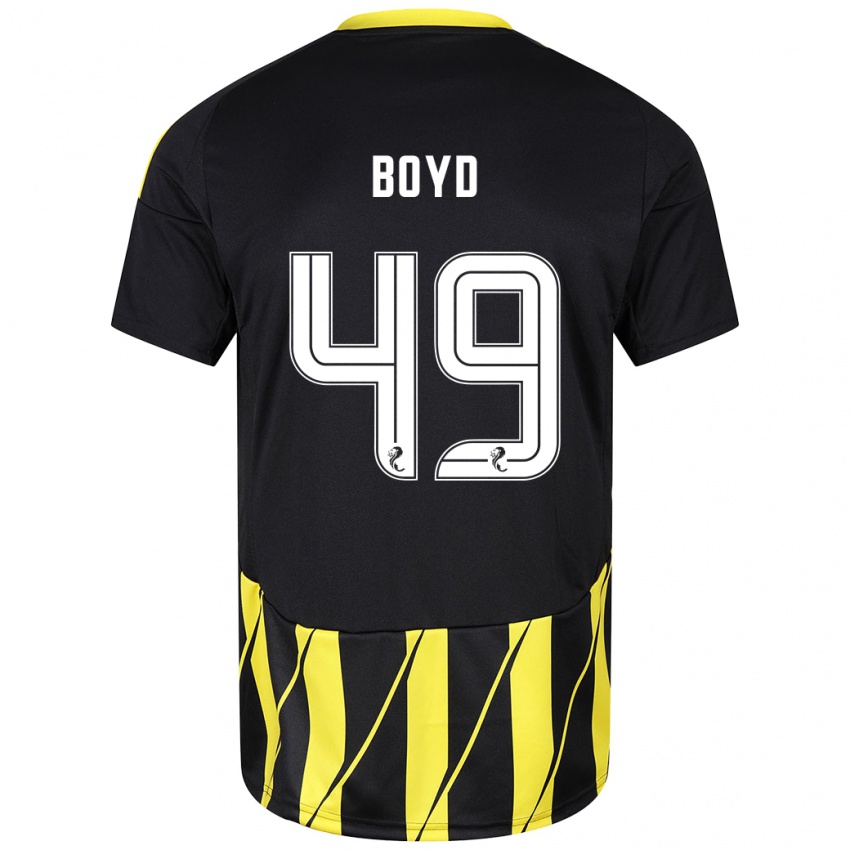 Kinder Fletcher Boyd #49 Schwarz Gelb Auswärtstrikot Trikot 2024/25 T-Shirt