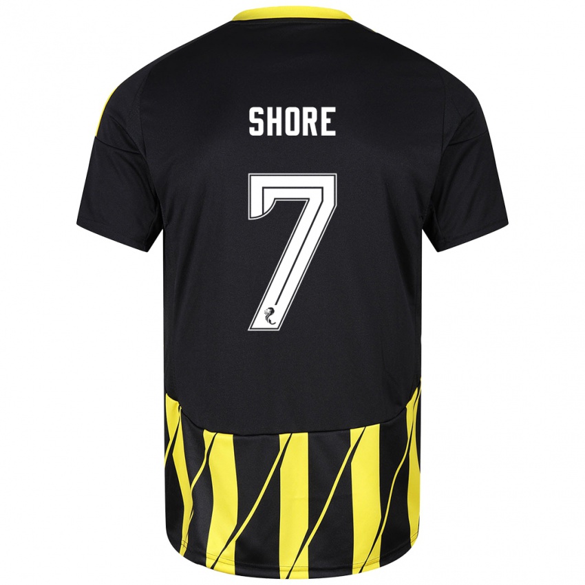 Kinder Eilidh Shore #7 Schwarz Gelb Auswärtstrikot Trikot 2024/25 T-Shirt