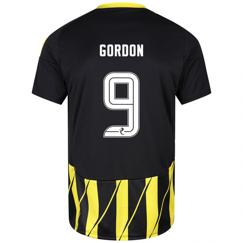 Kinder Lauren Gordon #9 Schwarz Gelb Auswärtstrikot Trikot 2024/25 T-Shirt