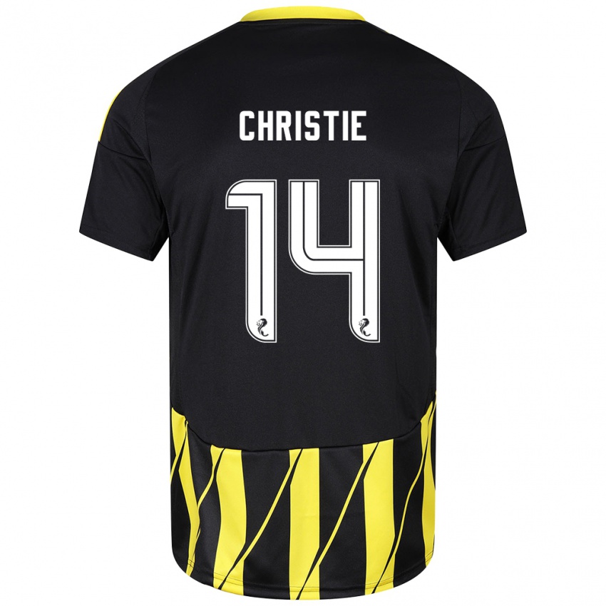 Kinder Mya Christie #14 Schwarz Gelb Auswärtstrikot Trikot 2024/25 T-Shirt