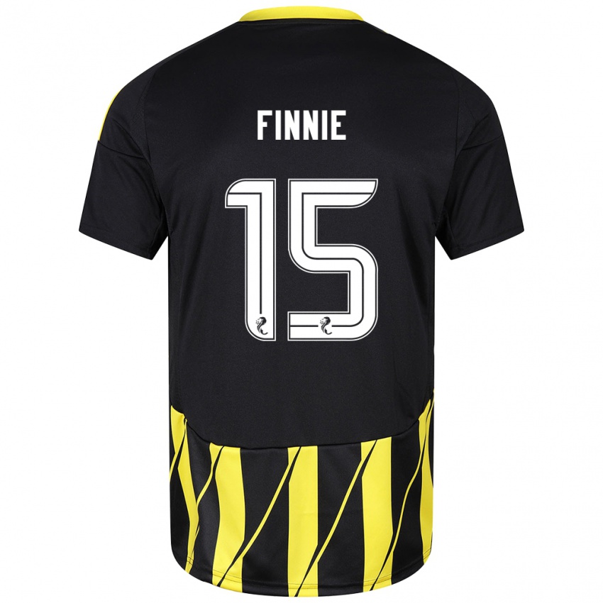 Kinder Maddison Finnie #15 Schwarz Gelb Auswärtstrikot Trikot 2024/25 T-Shirt