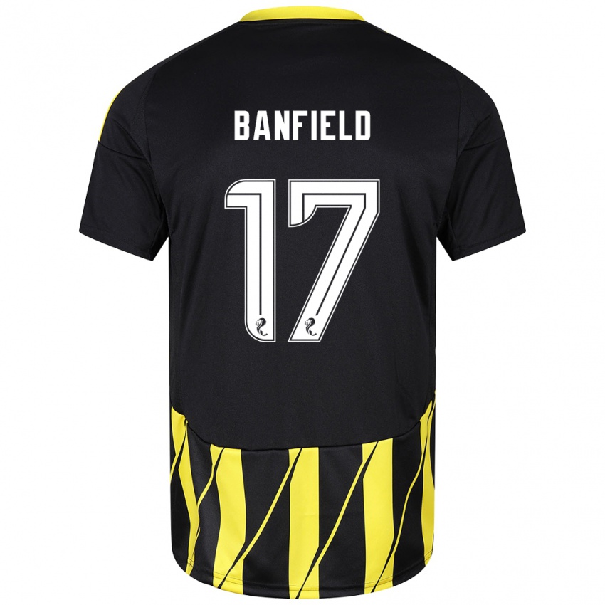 Kinder Keeley Banfield #17 Schwarz Gelb Auswärtstrikot Trikot 2024/25 T-Shirt