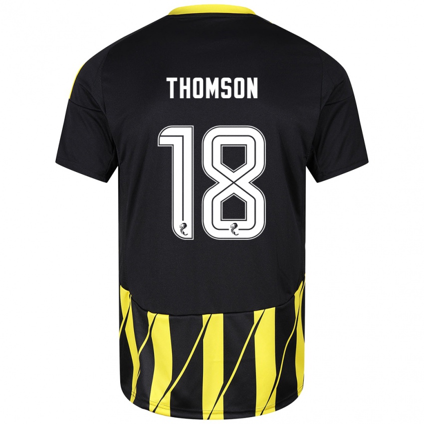 Kinder Eva Thomson #18 Schwarz Gelb Auswärtstrikot Trikot 2024/25 T-Shirt