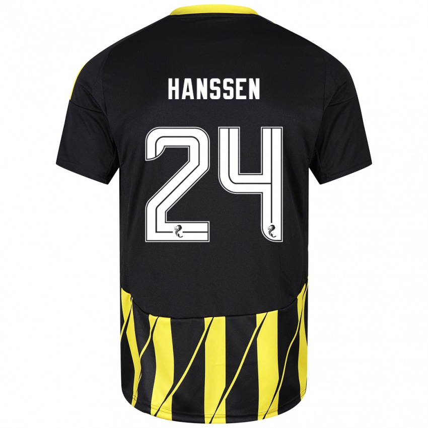 Kinder Nadine Hanssen #24 Schwarz Gelb Auswärtstrikot Trikot 2024/25 T-Shirt