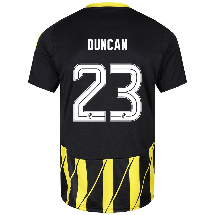 Kinder Ryan Duncan #23 Schwarz Gelb Auswärtstrikot Trikot 2024/25 T-Shirt