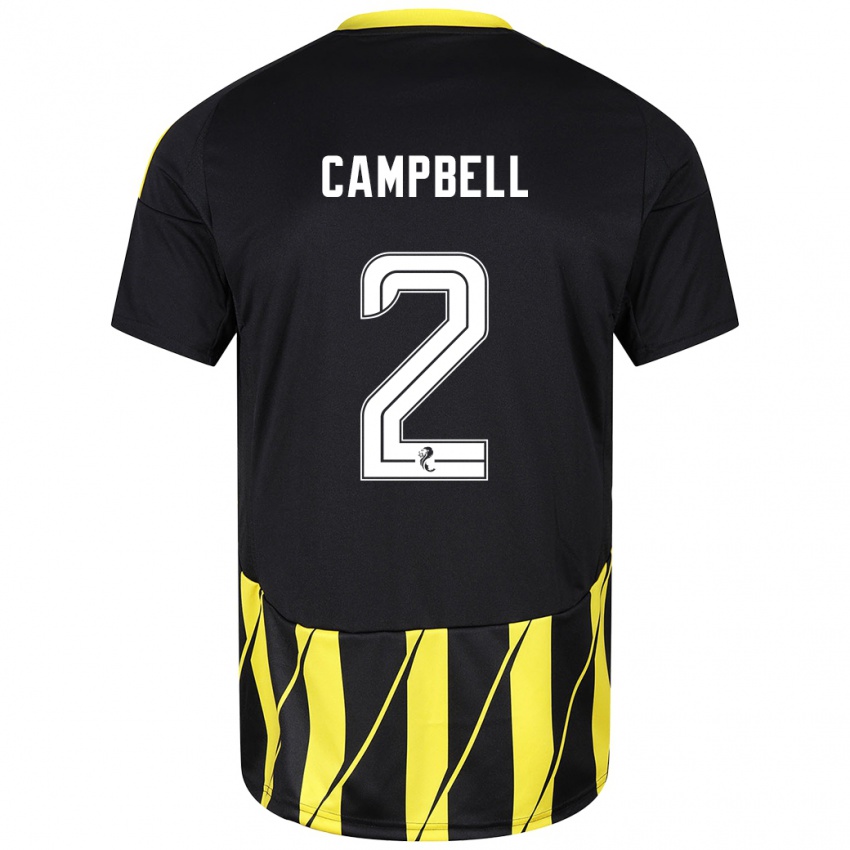 Kinder Loren Campbell #2 Schwarz Gelb Auswärtstrikot Trikot 2024/25 T-Shirt