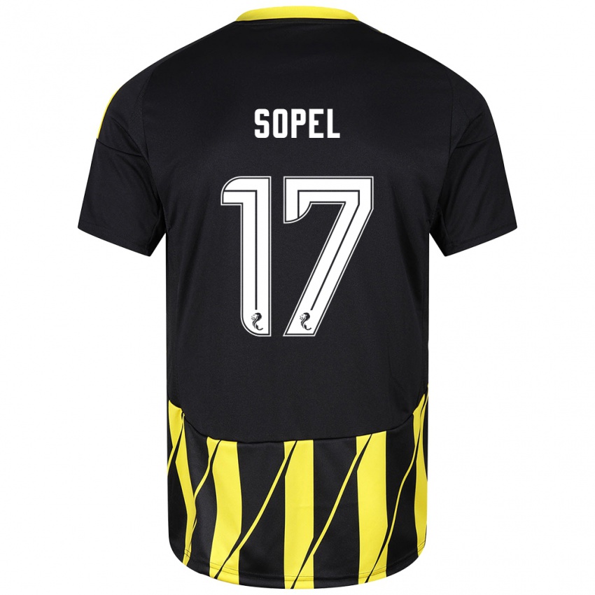 Kinder Nadia Sopel #17 Schwarz Gelb Auswärtstrikot Trikot 2024/25 T-Shirt