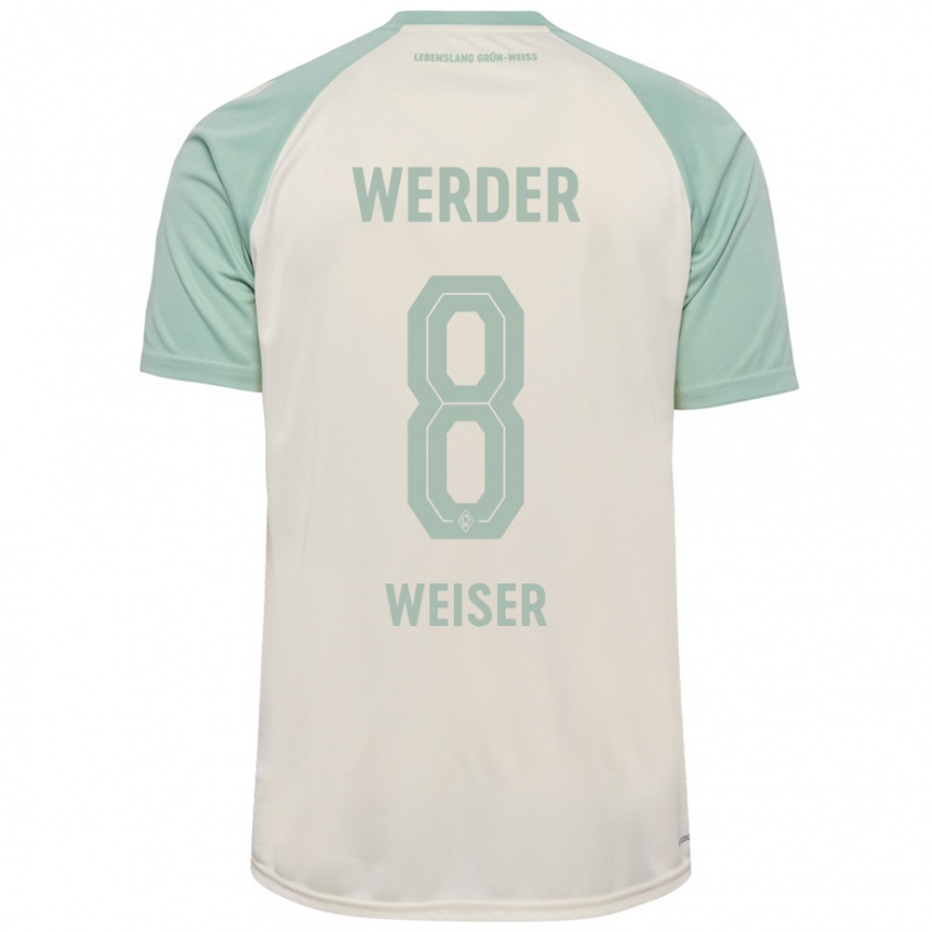 Kinder Mitchell Weiser #8 Cremeweiß Hellgrün Auswärtstrikot Trikot 2024/25 T-Shirt