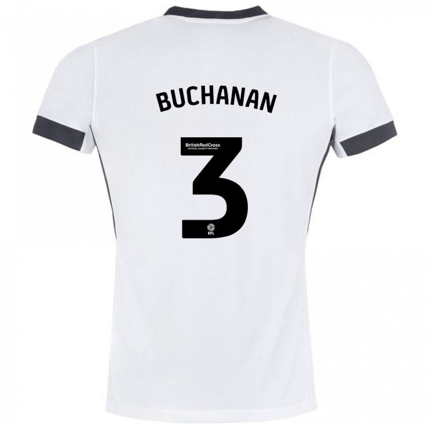 Kinder Lee Buchanan #3 Weiß Schwarz Auswärtstrikot Trikot 2024/25 T-Shirt