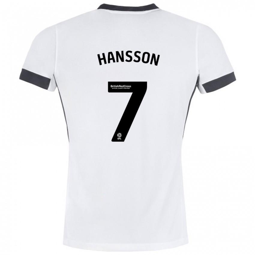 Kinder Emil Hansson #7 Weiß Schwarz Auswärtstrikot Trikot 2024/25 T-Shirt