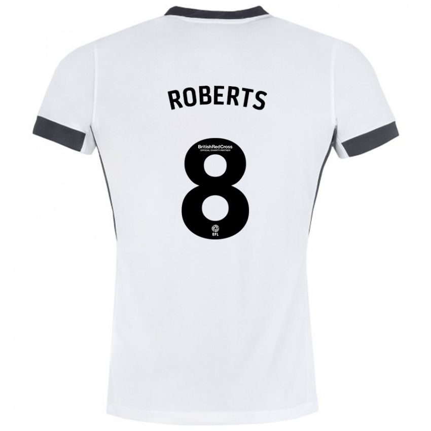 Kinder Tyler Roberts #8 Weiß Schwarz Auswärtstrikot Trikot 2024/25 T-Shirt