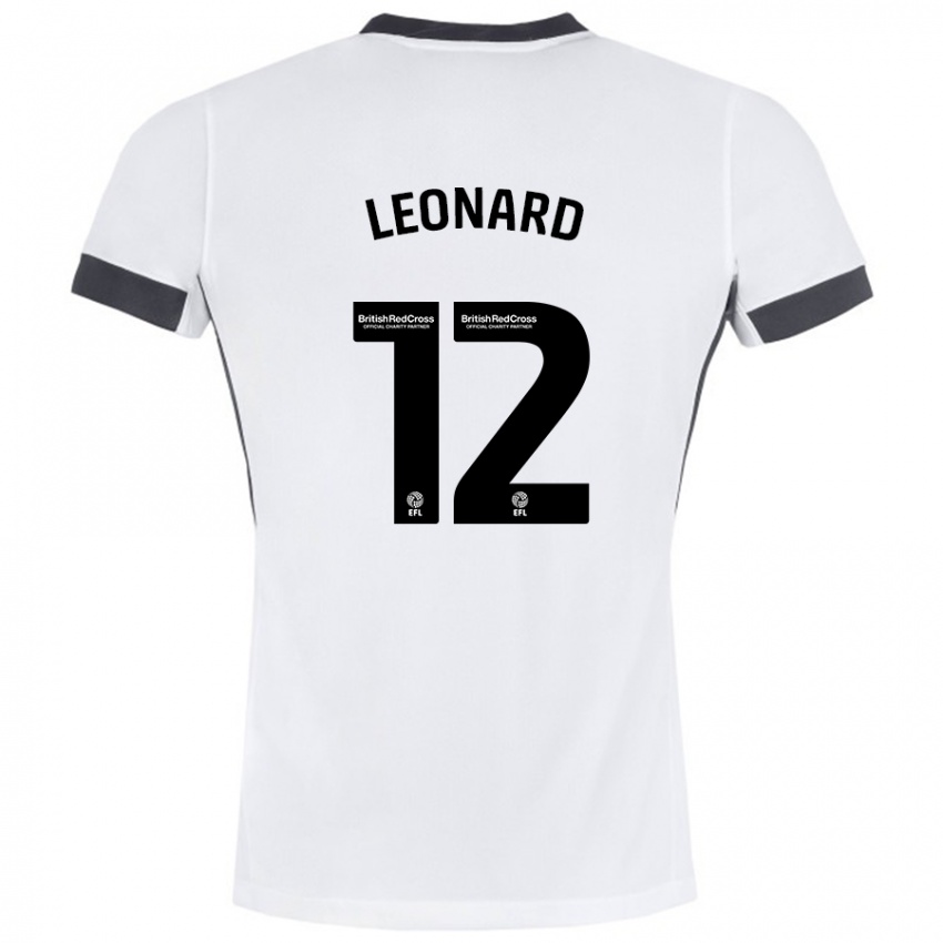 Kinder Marc Leonard #12 Weiß Schwarz Auswärtstrikot Trikot 2024/25 T-Shirt