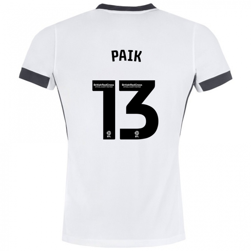 Kinder Seung-Ho Paik #13 Weiß Schwarz Auswärtstrikot Trikot 2024/25 T-Shirt