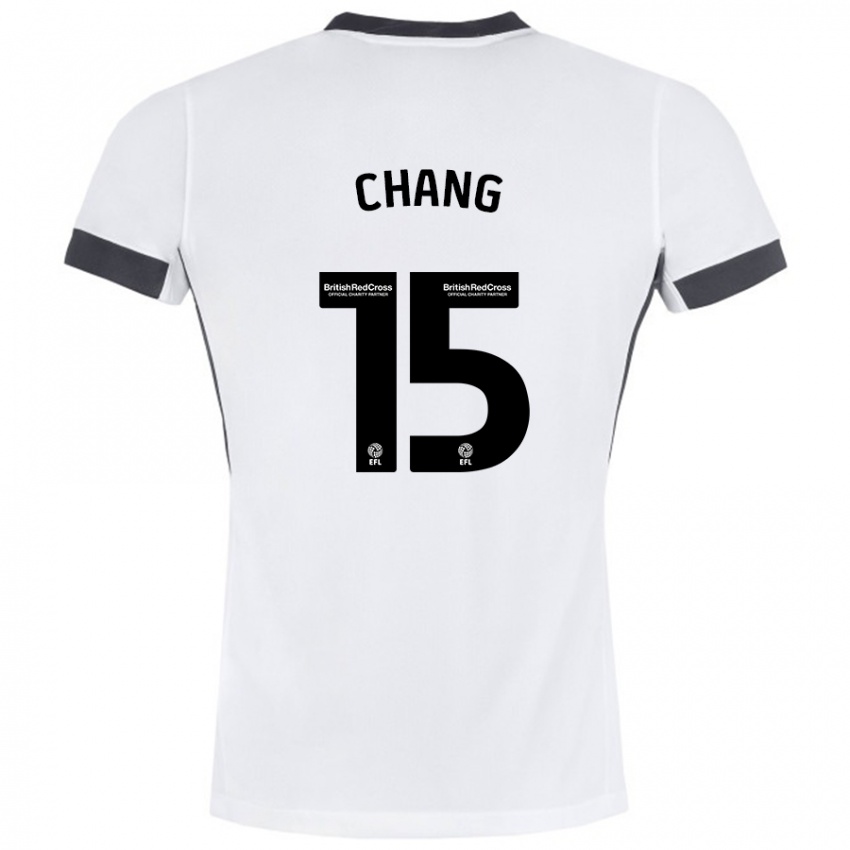 Kinder Alfie Chang #15 Weiß Schwarz Auswärtstrikot Trikot 2024/25 T-Shirt