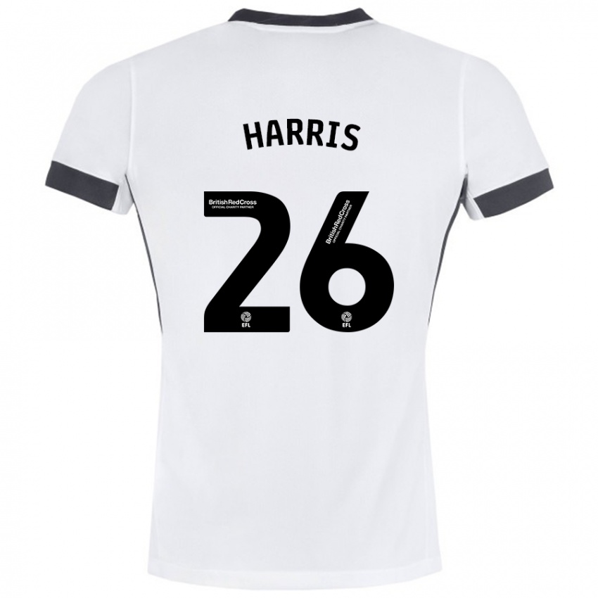 Kinder Luke Harris #26 Weiß Schwarz Auswärtstrikot Trikot 2024/25 T-Shirt