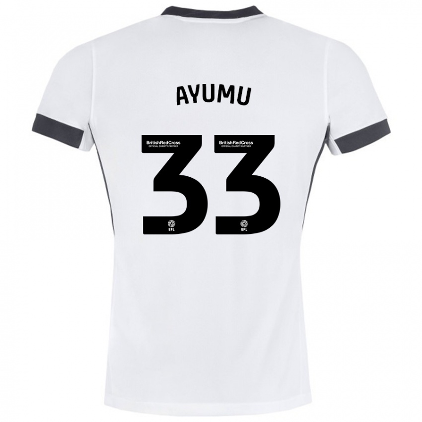 Kinder Ayumu Yokoyama #33 Weiß Schwarz Auswärtstrikot Trikot 2024/25 T-Shirt