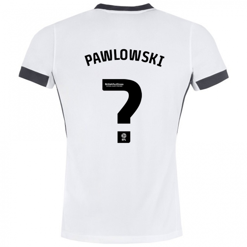 Kinder Jakub Pawlowski #0 Weiß Schwarz Auswärtstrikot Trikot 2024/25 T-Shirt