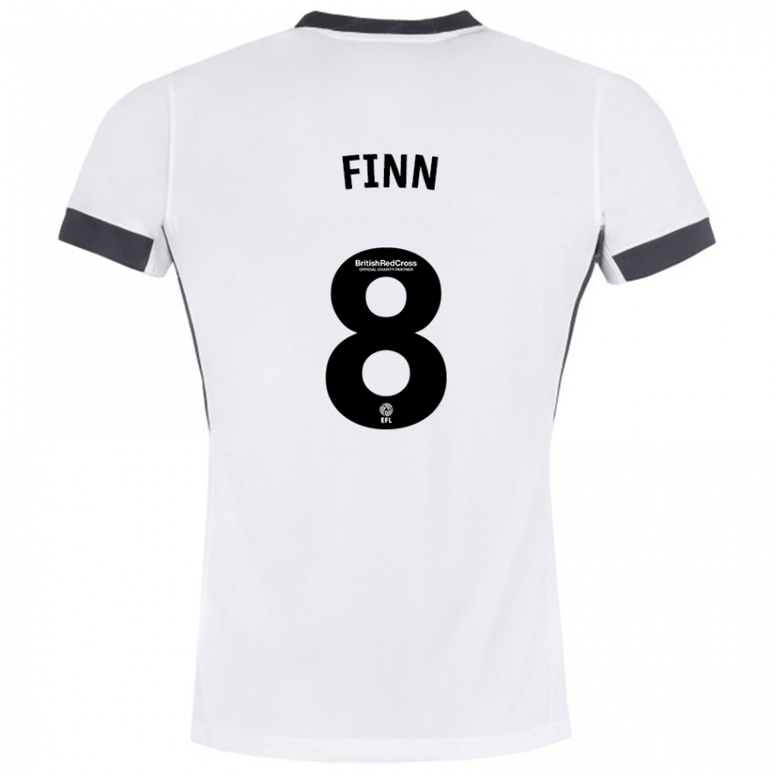 Kinder Jamie Finn #8 Weiß Schwarz Auswärtstrikot Trikot 2024/25 T-Shirt